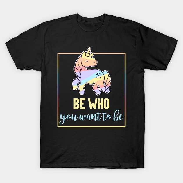 Rainbow Unicorn Quote T-Shirt by Imutobi